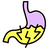 Icon of a stomach with jagged lines, representing digestive issues