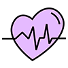 Icon of a heart with an electrocardiogram line, symbolizing health