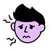Icon of a worried person who experiences physical tension