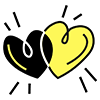 Two connected hearts, symbolizing love and emotional unity